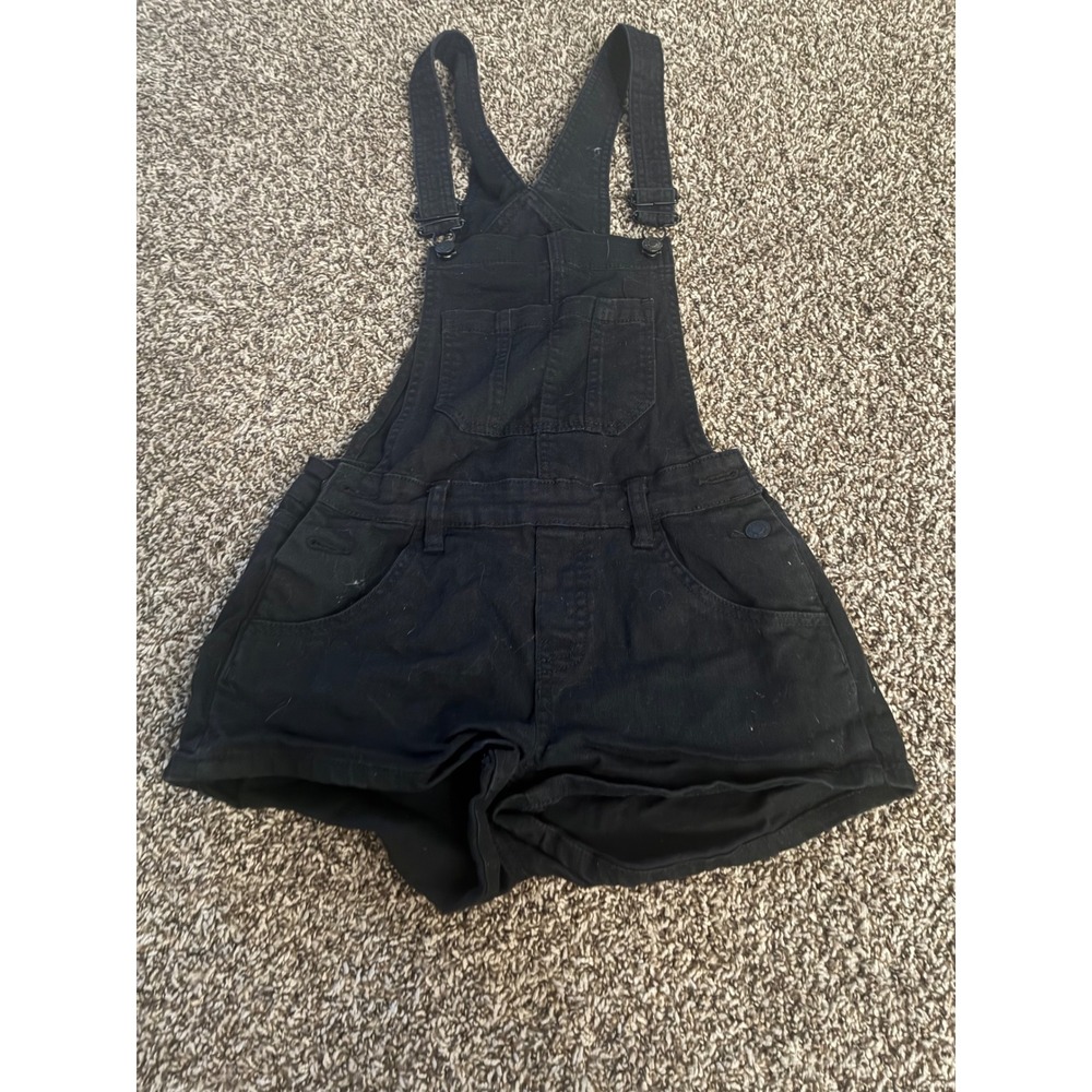 PacSun Los Angeles Black Denim Shortalls Overalls Womens Size 24